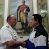 Ông Molero khi được cố Tổng thống Chávez làm lễ tuyên thệ nhậm chức Bộ trưởng quốc phòng. (Nguồn: Truyền hình Venezuela)
