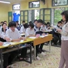 Giờ học tiếng Anh của học sinh trường Trung học phổ thông Quang Trung, Đống Đa, Hà Nội. (Ảnh: Phạm Mai/Vietnam+)