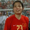 Nụ cười chiến thắng của tiền vệ Kim Hồng. (Nguồn ảnh: tintuc.xalo.vn).