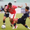 Mặc dù đã cố gắng, song các cầu thủ áo đỏ Navibank Sài Gòn đã không thể ở lại V-League. Ảnh minh họa. (Nguồn: vovnews.vn). 