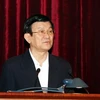 Đồng chí Trương Tấn Sang, Ủy viên Bộ Chính trị, Thường trực Ban Bí thư phát biểu chỉ đạo hội nghị. (Ảnh: Nguyễn Dân/TTXVN).