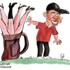 Biếm họa về vụ Tiger Woods ngoại tình (Nguồn: Internet).
