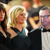 Đạo diễn Lars von Trier (phải) và ngôi sao Kirsten Dunst trong buổi ra mắt phim “Melancholia” tại Cannes (Nguồn: Getty)