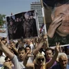 Người Serbia biểu tình phản đối dẫn độ tướng Ratko Mladic. (Nguồn: AP)