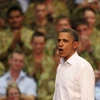 Ông Obama phát biểu trước các binh sĩ Mỹ và Australia ở Darwin (Nguồn: Getty Images)
