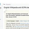 Thoông báo của Wikipedia về việc phản đối dự luật SOPA (Nguồn: Wikipedia)