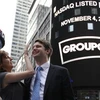 Giám đốc điều hành Groupon Andrew Mason trước sàn chứng khoán New York (Nguồn: Reuters)