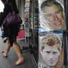 Mặt nạ Thái tử Charles và Hoàng tử Harry được bày bán ở London (Nguồn: Reuters)