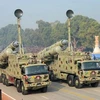 Tên lửa BrahMos trong cuộc diễu binh ở New Delhi năm ngoái (Ảnh tư liệu)