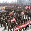 Diễu hành chống Mỹ tại Bình Nhưỡng ngày 3/4 (Nguồn: KCNA)