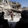Khung cảnh đổ nát do nội chiến ở Syria (Nguồn: AFP/TTXVN)