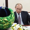 Tổng thống Nga Vladimir Putin trong cuộc gặp với các giáo sĩ Hồi giáo tại Ufa (Ảnh: RIA)