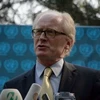 Kai Eide, trưởng phái đoàn của Liên hợp quốc tại Afghanistan tại cuộc họp báo sau vụ phiến quân Taliban tấn công vào nhà khách Liên hợp quốc.(Ảnh: AP)
