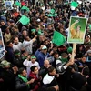 Những người ủng hộ Tổng thống Gadhafi tập trung tại Quảng trường Xanh. (Nguồn: Internet) 