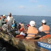 Trên phá Tam Giang, thuyền bè chính là con đường độc đạo đưa cư dân "ốc đảo" ra với...thế giới bên ngoài (Ảnh: Cẩm Thơ/ Vietnam+)