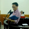 Nguyễn Đại Dương tự... hùng biện trong phiên tòa xử sơ thẩm (Ảnh: Cẩm Thơ/Vietnam+) 