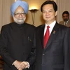 Thủ tướng Nguyễn Tấn Dũng và Thủ tướng Ấn Độ Manmohan Singh. (Ảnh: Đức Tám/TTXVN).