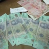 4 triệu đồng tiền giả do Công an Hà Tĩnh phối hợp với Công an tỉnh Nghệ An mới bắt giữ. (Nguồn: Công an Nghệ An).