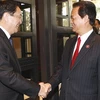 Bí thư Thành ủy Thượng Hải Du Chính Thanh hội kiến với Thủ tướng Nguyễn Tấn Dũng. (Ảnh: Đức Tám/TTXVN)