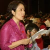 Đại biểu Quốc hội thành phố Hà Nội Đặng Huyền Thái phát biểu ý kiến. (Ảnh: Nguyễn Dân/TTXVN)