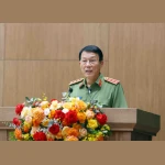 Thượng tướng Lương Tam Quang, Ủy viên Trung ương Đảng, Bộ trưởng Bộ Công an phát biểu. (Ảnh: Phạm Kiên/TTXVN)