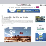 Truyền thông Uruguay đưa tin đậm nét về chiến thắng Điện Biên Phủ. (Ảnh chụp màn hình)
