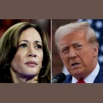 Phó Tổng thống Mỹ Kamala Harris (trái) và cựu Tổng thống Donald Trump. (Ảnh: Reuters/TTXVN)