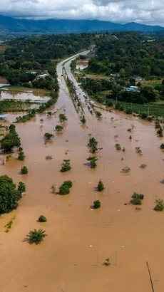 Ngập lụt do ảnh hưởng của bão Yagi ở tỉnh Chiang Rai, Thái Lan ngày 12/9. (Ảnh: Reuters/TTXVN)