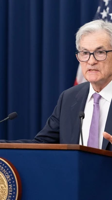 Chủ tịch Cục Dự trữ Liên bang Mỹ (Fed) Jerome Powell. (Ảnh: THX/TTXVN)