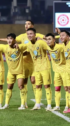 Đông Á Thanh Hóa tiếp tục dẫn đầu bảng xếp hạng V-League 2024-2025 sau vòng 8. (Ảnh: Việt Anh/Vietnam+)