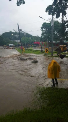 Bão gây ngập lụt ở Peru. (Ảnh: AP)