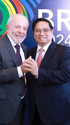 Thủ tướng Phạm Minh Chính hội kiến Tổng thống Brazil Luiz Inácio Lula da Silva