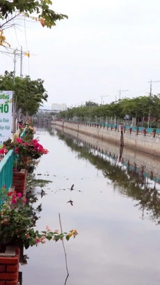 Hệ thống kênh Chà Là của thành phố Phan Rang - Tháp Chàm được dự án đầu tư đã giải quyết dứt điểm tình trạng ô nhiễm môi trường. (Ảnh: Công Thử/TTXVN)