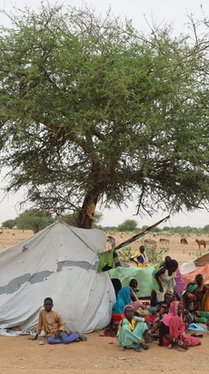 Người tị nạn Sudan tại Koufroun, gần Echbara, CH Chad. (Ảnh: AFP/TTXVN)