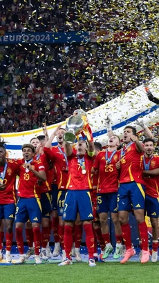 Tây Ban Nha vô địch EURO 2024 với thành tích toàn thắng cả 7 trận. (Ảnh: THX/TTXVN)