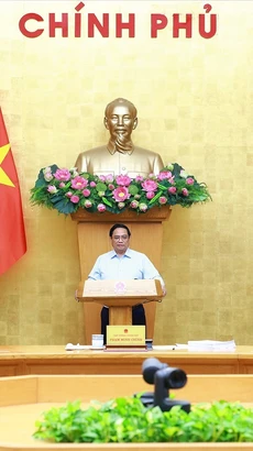 Thủ tướng Phạm Minh Chính chủ trì Phiên họp Chính phủ thường kỳ tháng 8 năm 2024. (Ảnh: Dương Giang/TTXVN)