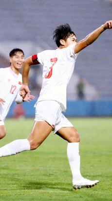 U17 Việt Nam giành quyền tham dự Vòng chung kết U17 châu Á 2025. (Ảnh: Tạ Toàn/TTXVN)