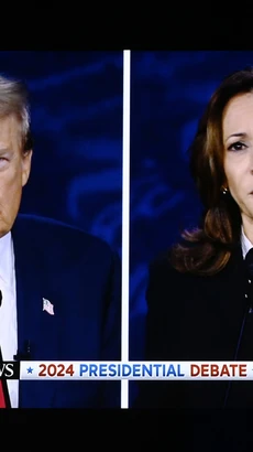 Hai ứng cử viên Tổng thống Mỹ là bà Kamala Harris (phải) và ông Donald Trump. (Ảnh: THX/TTXVN)