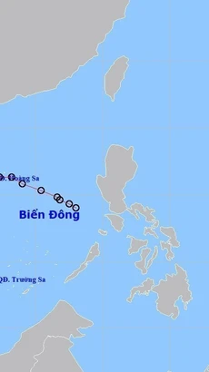 Hướng di chuyển của bão số 2. (Ảnh: TTXVN)