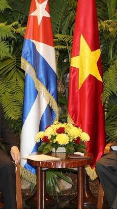 Tổng Bí thư Nguyễn Phú Trọng hội đàm với Bí thư Thứ nhất Đảng Cộng sản Cuba Raul Castro Ruz (La Habana, 29/3/2018). (Ảnh: Trí Dũng/TTXVN)