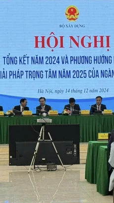 Hội nghị tổng kết năm 2024 và triển khai phương hướng nhiệm vụ, giải pháp trọng tâm năm 2025 của ngành xây dựng. (Ảnh: Thu Hằng/TTXVN)