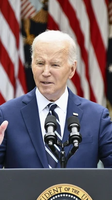 Tổng thống Mỹ Joe Biden phát biểu tại Nhà Trắng. (Ảnh: Kyodo/TTXVN)