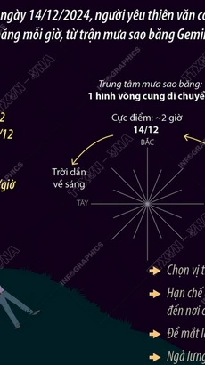 Geminids - "ngôi vương" trong số các trận mưa sao băng năm 2024