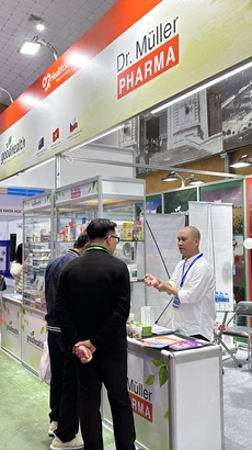 Các doanh nghiệp tham gia Vietnam Medipharm Expo 2024. (Ảnh: Đức Duy/Vietnam+)