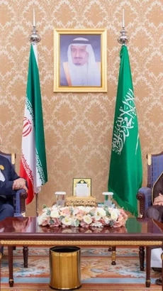 Phó Tổng thống thứ nhất Iran Mohammad-Reza Aref và Thái tử kiêm Thủ tướng Saudi Arabia Mohammed bin Salman Al Saud. (Nguồn: Spa.gov)