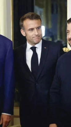 Tổng thống Pháp Emmanuel Macron đã tổ chức hội đàm ba bên với người đồng cấp Ukraine Volodymyr Zelensky và Tổng thống đắc cử Mỹ Donald Trump. (Nguồn: AFP)