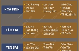 Những khu vực có nguy cơ xảy ra lũ quét, sạt lở đất đá trong 6 giờ tới.