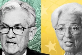 Chủ tịch Cục Dữ trữ Liên bang Mỹ Jerome Powell và Chủ tịch Ngân hàng Trung ương châu Âu Christine Lagarde. (Ảnh: Financial Times)