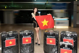 Á hậu Lê Nguyễn Ngọc Hằng đã chính thức lên đường đến Ai Cập tham dự cuộc thi Miss Intercontinental 2023 với hành trang nặng hơn100 kg. (Ảnh: PV/Vietnam+)