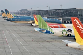 Máy bay của các hãng hàng không tại Sân bay quốc tế Nội Bài. (Ảnh: PV/Vietnam+)